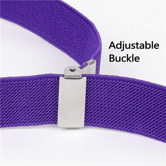 Men's 4 Clips X-Back Solid Suspenders Pre Tied Bow Tie Set Elastic Adjustable - Picture 3 of 7